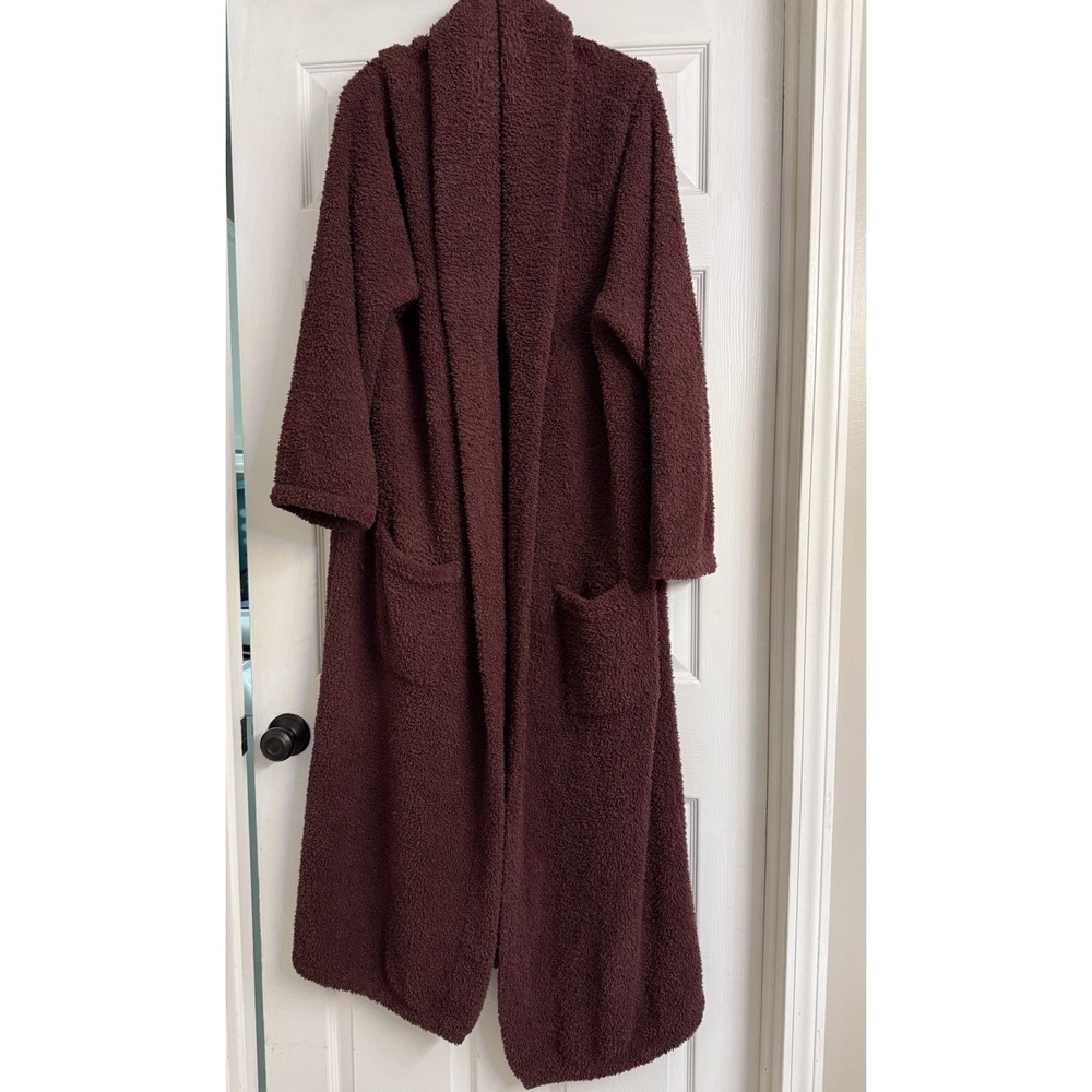 Barefoot Dreams CozyChic Robe Plush Long Burgundy Belted Size 3 Tall (XL) B509